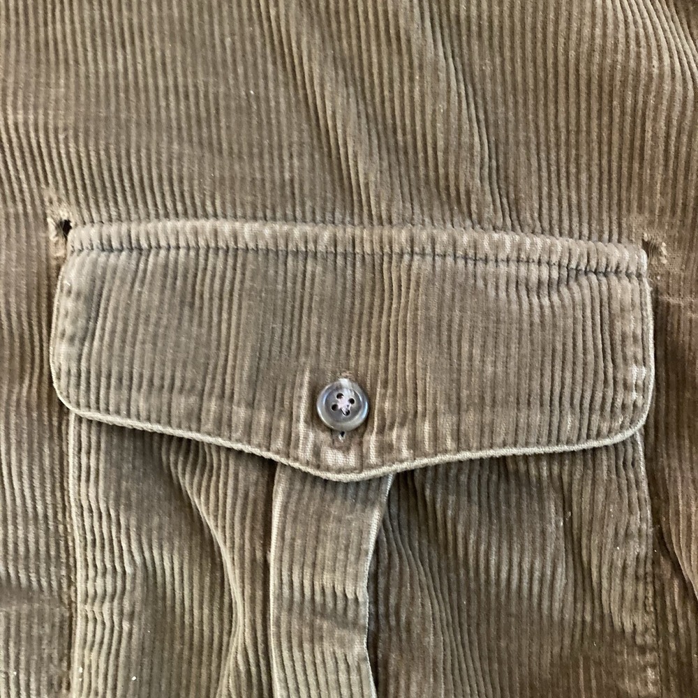 Vtg Polo Ralph Lauren Corduroy Elbow Patch Shirt Mens Large Brown Distressed 90s - Picture 11 of 14
